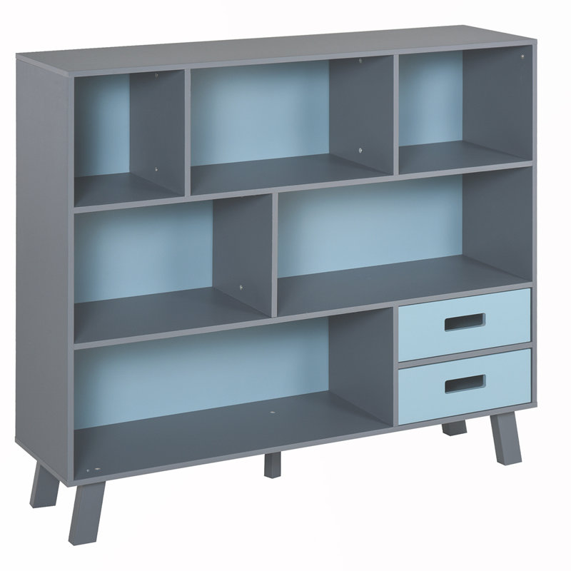 3-Tier Bookcase With Open Shelves, Blue