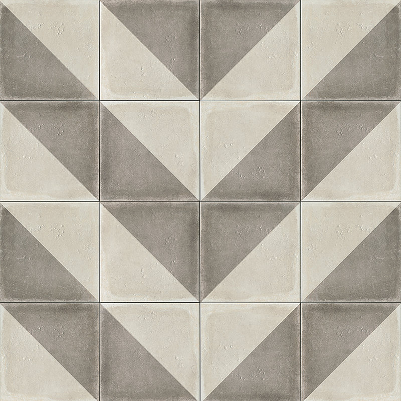 Palazzo Villa 12" x 12" Porcelain Wall & Floor Tile, Vintage Gray Villa
