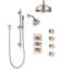 Pomme de douche à 4 jets avec douche à jets de corps en nickel brossé (valve brute incluse)