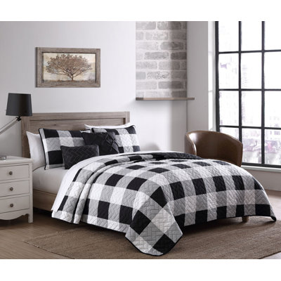 Buffalo Plaid Polyester Jersey Knit Plaid Quilt