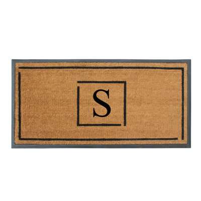 Amaranthe Hand-Crafted Rubber Coir 48" x 24" Non-Slip Outdoor Door Mat