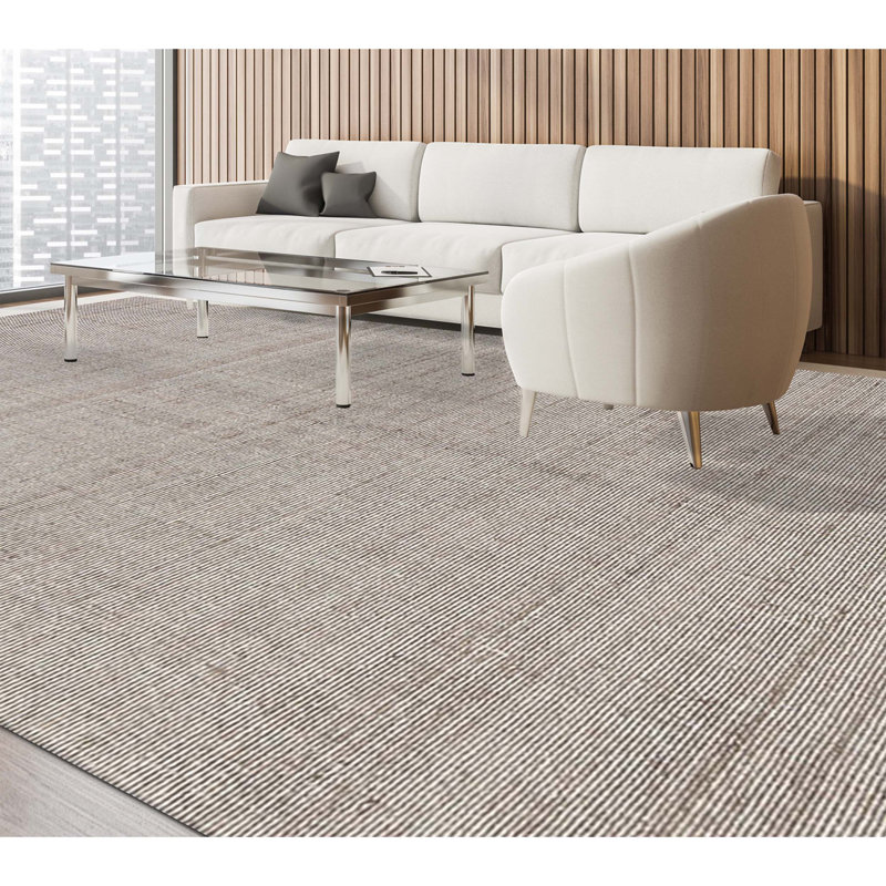 Wool Area Rug in Brown, Rectangle 5'9" x 8'9"