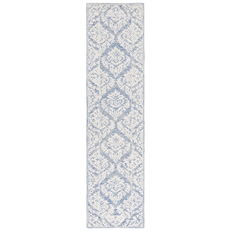 Elsun Hand Tufted Wool And Cotton With Latex Damask Rug, Runner 2'3" x 9'