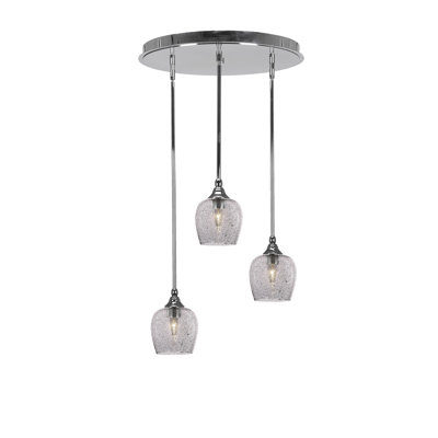 Luminaire suspendu suspendu en grappe 3 lumières avec verre à bulles 6 po Empire