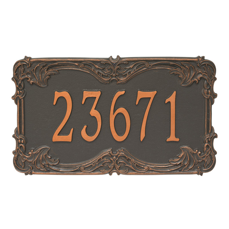 Signature Series 1-Line Wall Address Plaque, Forged Copper, Copper, Yes