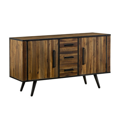 Buffets et buffets spacieux en bois d'acacia et en métal rustiques pour les repas à la maison