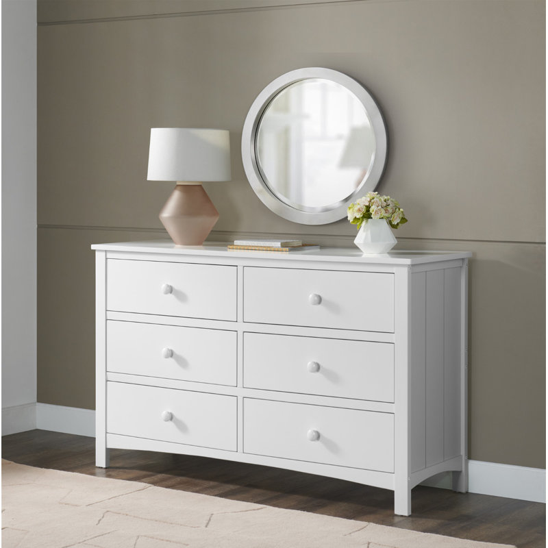 Universal (Ready To Assemble) 6 Drawer Dresser, Snow White