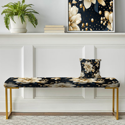 Victorian Elegance Motif à pois III - Banc rembourré à pois doré