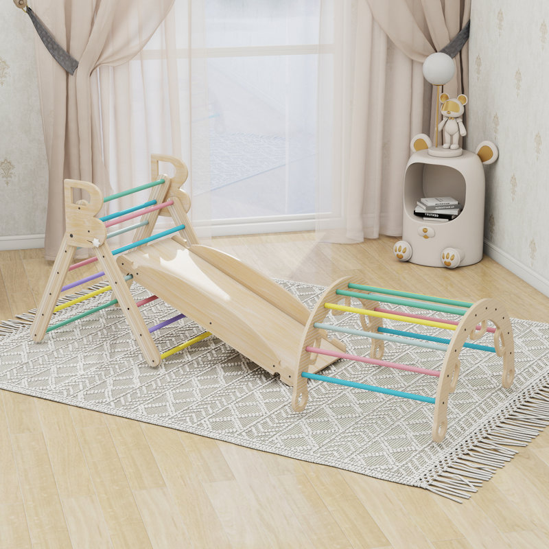 Pikler Triangle Set 7 In1 Toddler Climbing Toys 