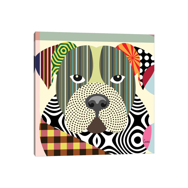 American Bulldog by Lanre Studio - Wrapped Canvas Print, 30.48cm H x 30.48cm W x 1.905cm D