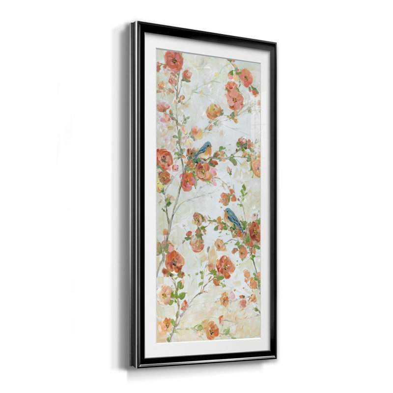 Bluebirds and Blossoms - Imprimé, Noir, H 10,5 po x l 18,5 po x P 1,5 po