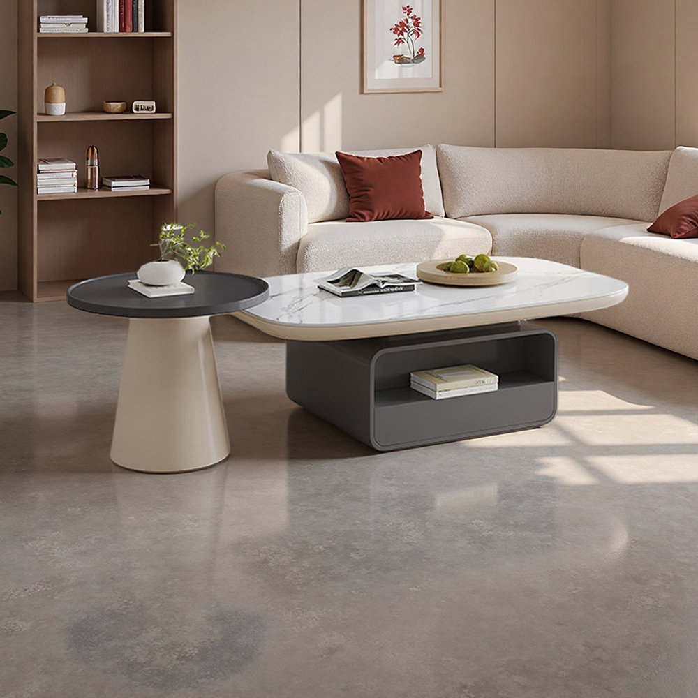 Latitude Run® Living Room Coffee Table Sets with Double Drawers ...