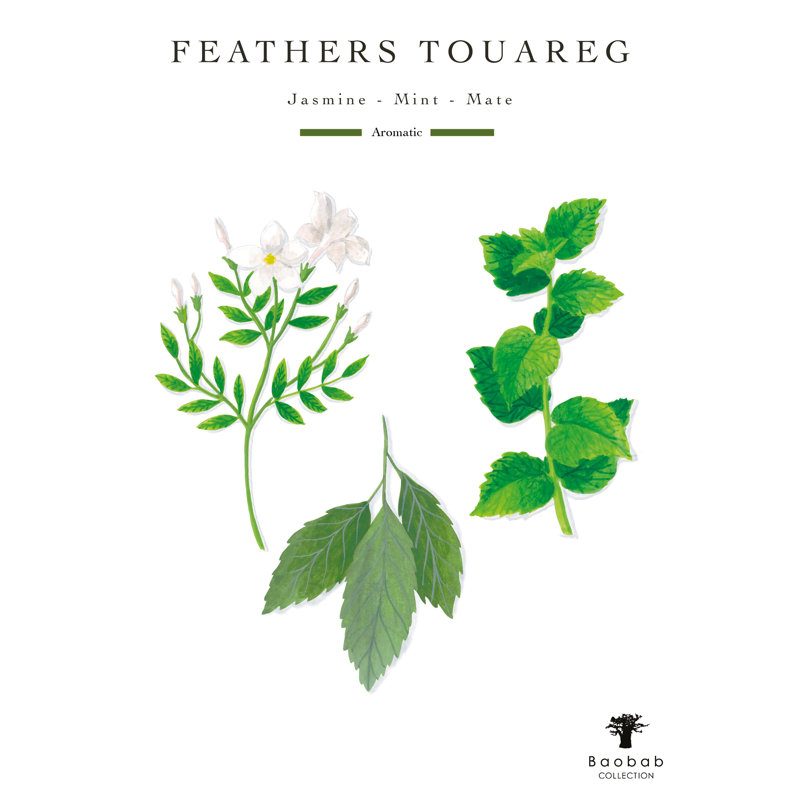 Feathers Touareg, 13.8" H x 9.36" W x 9.36" D