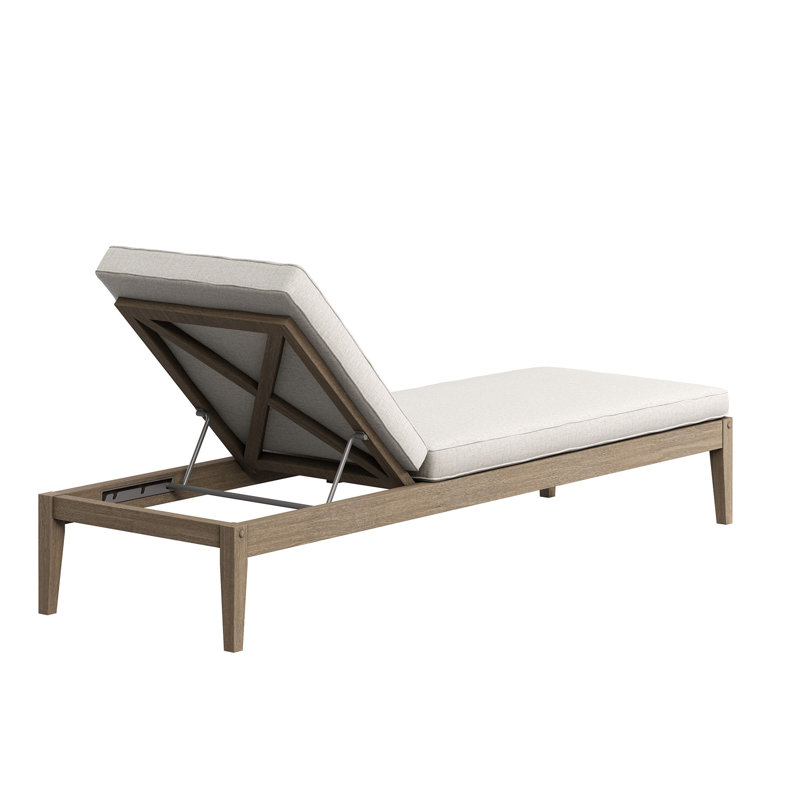 Northlake Outdoor Teak Chaise Lounge In Pebble, Beige