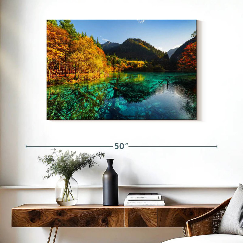 Superbe lac aux cinq fleurs, H 26 po x l 39 po