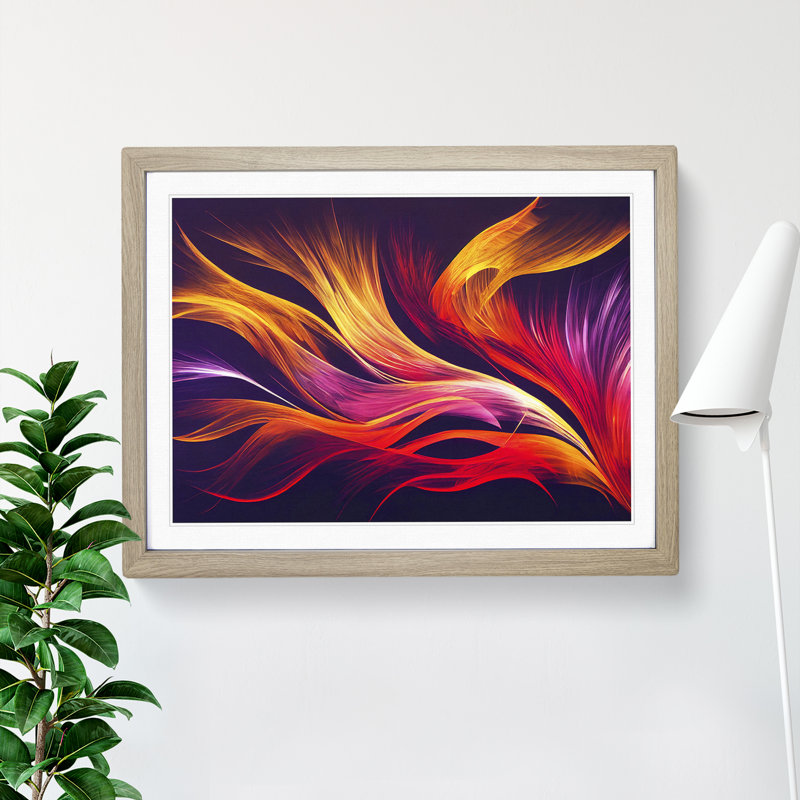 Tremendous Modern Abstract Art 1 Piece Single Picture Frame Wall Art, 25cm H x 34cm W x 2cm D, Oak