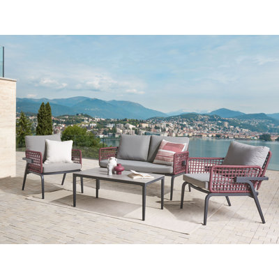 Velazco Metal 4 - Person Seating Group with Cushions