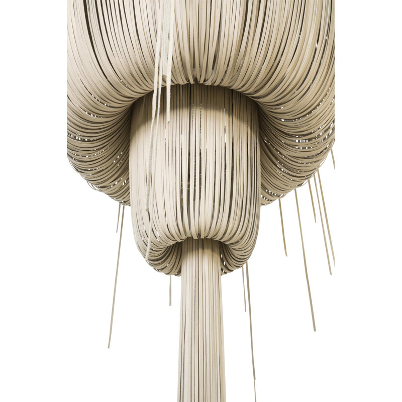 Leather Fringe Chandelier, 98" H x 48" W x 48" D, 7