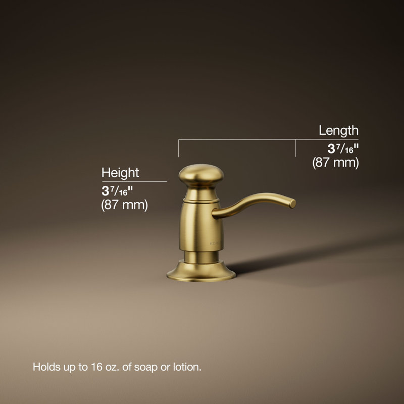 Traditional Soap & Lotion Dispenser, Vibrant Brushed Moderne Brass
