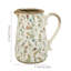 Vintage French Floral Ceramic Pitcher Vase for Flowers