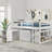 Loft Bed Frame With Rolling Portable Desk-290297200