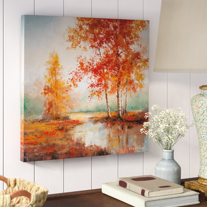 «Autumn's Grace II», reproduction de peinture à l'huile sur toile tendue, H 16 po x l 16 po x p 1,5 po
