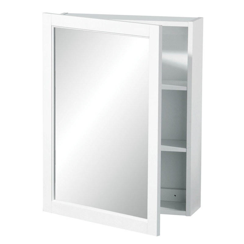 510mm W 660mm H Surface Framed Medicine Cabinet Mirror 3 Fixed