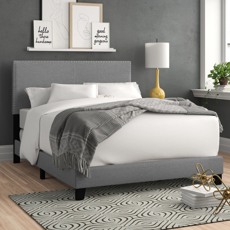 Marlene Upholstered Twin Panel Bed Ivory, Ivory, Twin