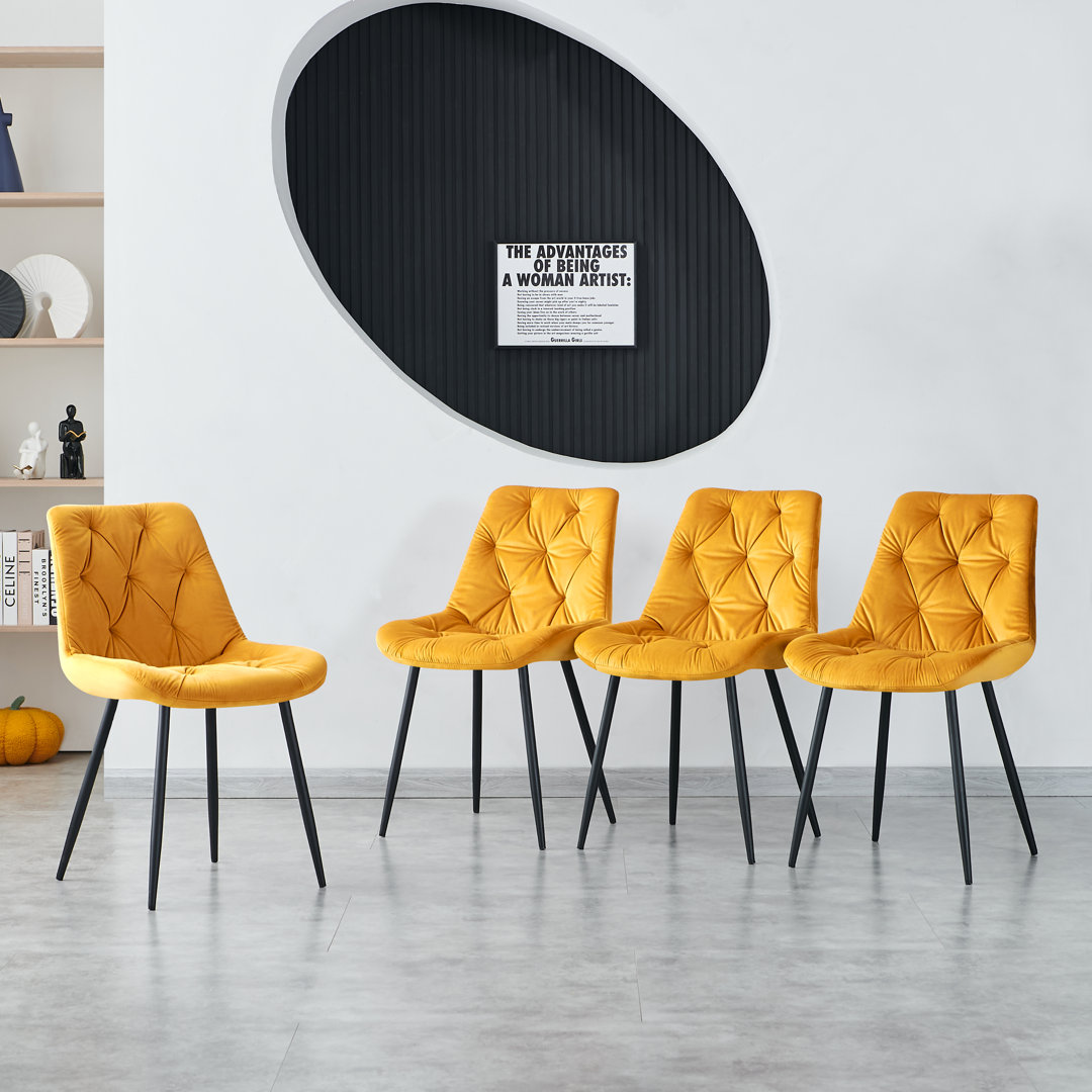 Retford Tufted Upholstered Velvet Armless Dining Chair