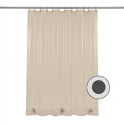 Shower Curtain Liner With Magnets - Beige