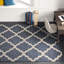 Tapis bleu en laine touffeté à la main Thuan-349428707