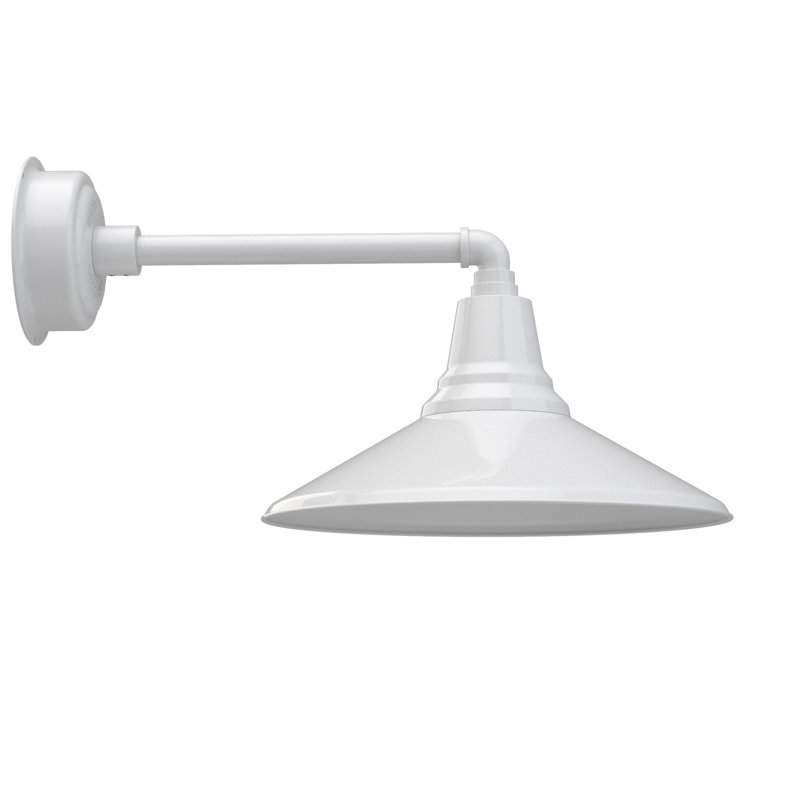 Luminaire de grange d’extérieur, Blanc, H 10,32 po x l 16 po x P 24,25 po