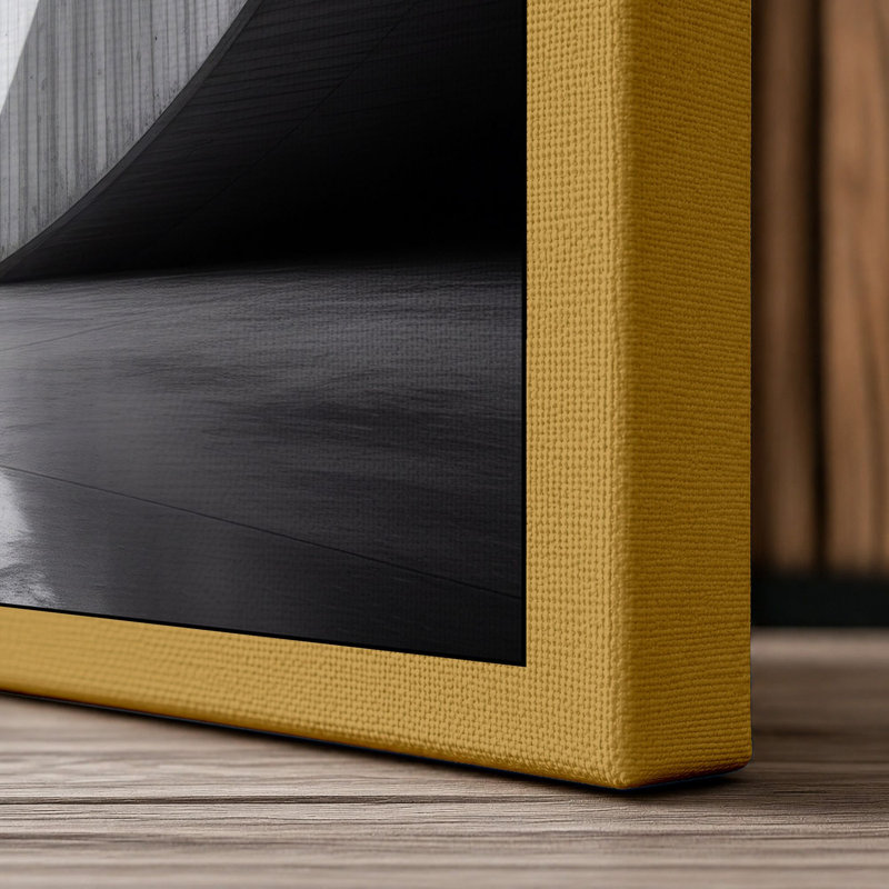 Light Through Form Industrial 1 Piece Wrapped Canvas Wall Art, 24x16 - 61.0 x 40.6 cm, Ochre Border