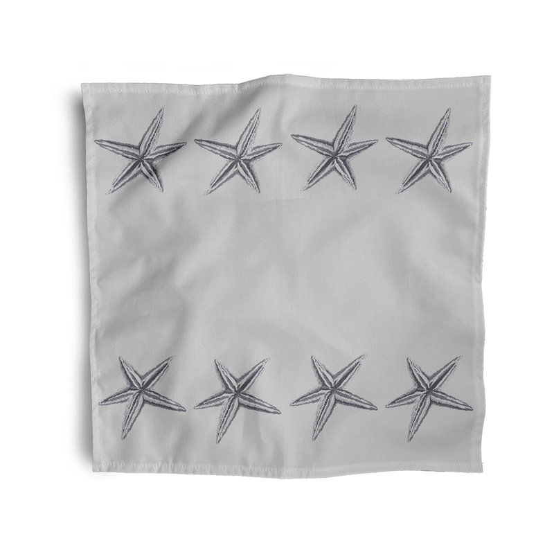 Sherree Polyester No Pattern Square Napkin, Grey