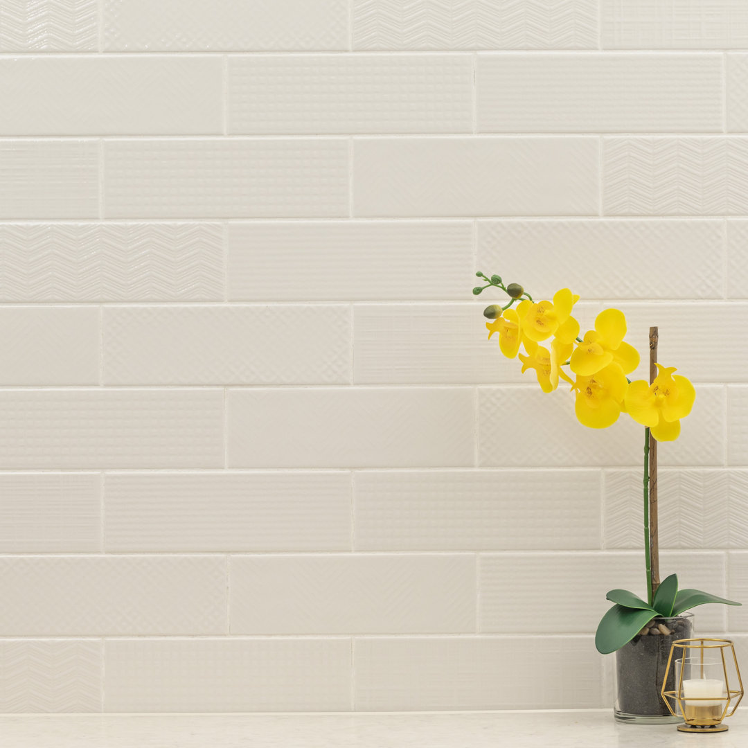 Metrola 3D Mix 4 in. x 12 in. Glossy Ceramic Subway Wall Tile Ackland 