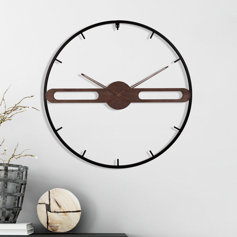 Grande horloge murale 24 po, décor minimaliste moderne pour bureau personnel