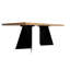 Murilda Oak Rectangular Wood Top Dining Table with Stainless Steel Base