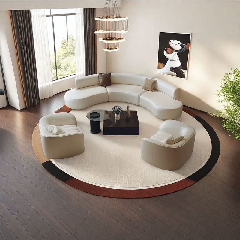 Semi-circular curved shaped movable corner sofa