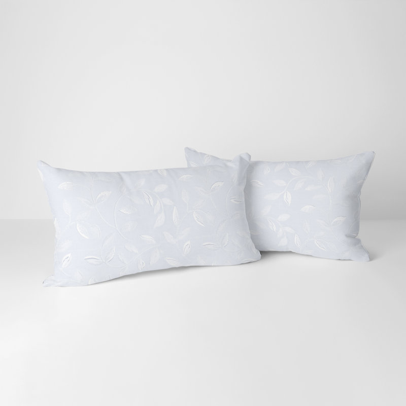 Coussin lombaire jacquard Vines 12 x 20 - noir onyx, H 12 po x l 20 po, Floral blanc, Rectangulaire