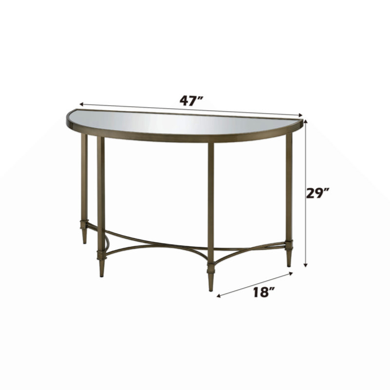 Console Gisell avec miroir, miroir et finition laiton antique AC02737