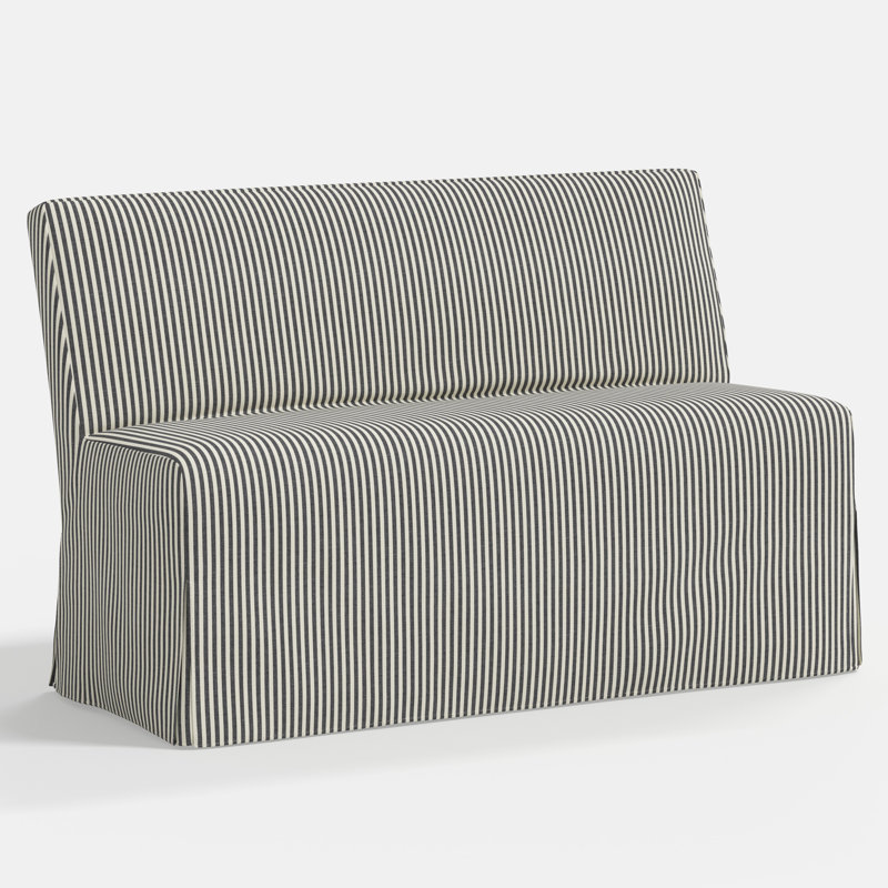 Stoffer Home x Cloth and Co. Lindy Upholstered Bench, Jane Stripe Carbon