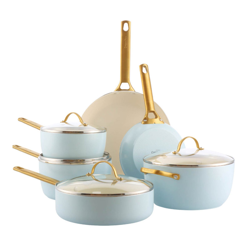 Greenpan Padova Reserve 6 Piece Set - Blush Pink, Light Blue