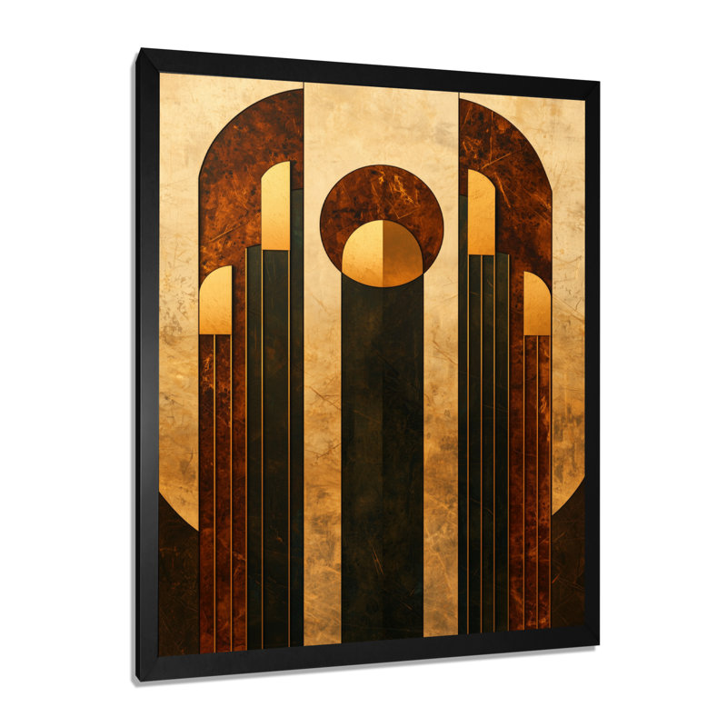 Watkins - Abstract Wall Art Living Room, 20" H x 12" W, Picture Framed, Black