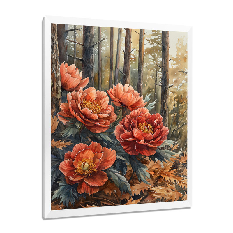Bracher - Art mural floral, H 20 po x l 12 po, Reproduction encadrée d'une seule photo, Blanc