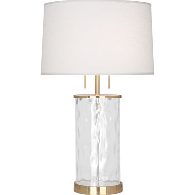 Lampe de table Elegant Collection Nina par Rico Espinet - Finition nickel poli avec abat-jour en verre givré blanc - Luminaire sophistiqué pour espaces contemporains
