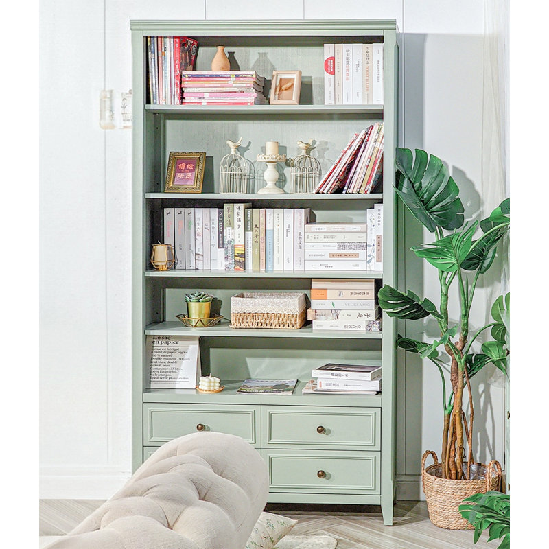Bibliothèque à livres avec tiroirs Traditional, (5 tablettes) H 74,8 po x l 31,5 po x P 13,8 po