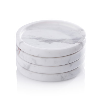 Ensemble de 4 sous-verres ronds 4,5 pi en marbre