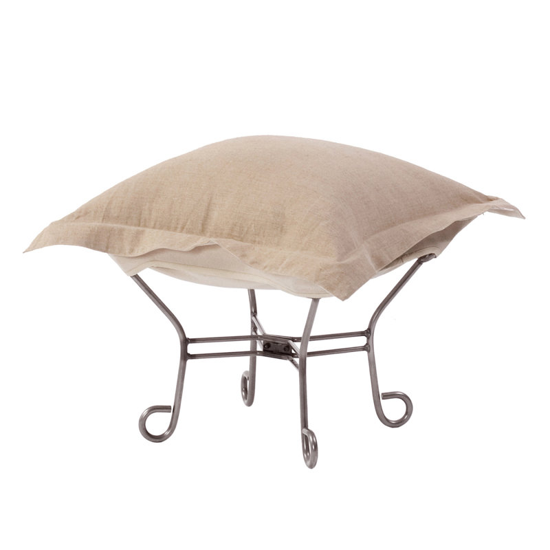 Repose-pieds standard de couleur unie en microfibre / microsuède de 24 po Azaria, Prairie naturelle et naturelle