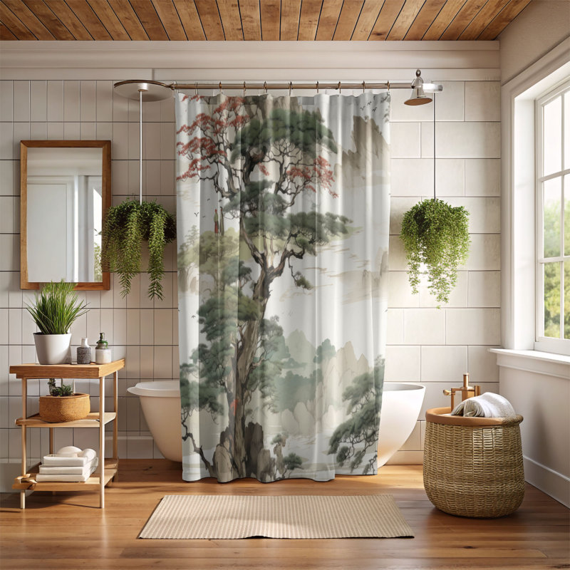 Old Habitat - Premium Shower Curtain, 74"H x 71"W