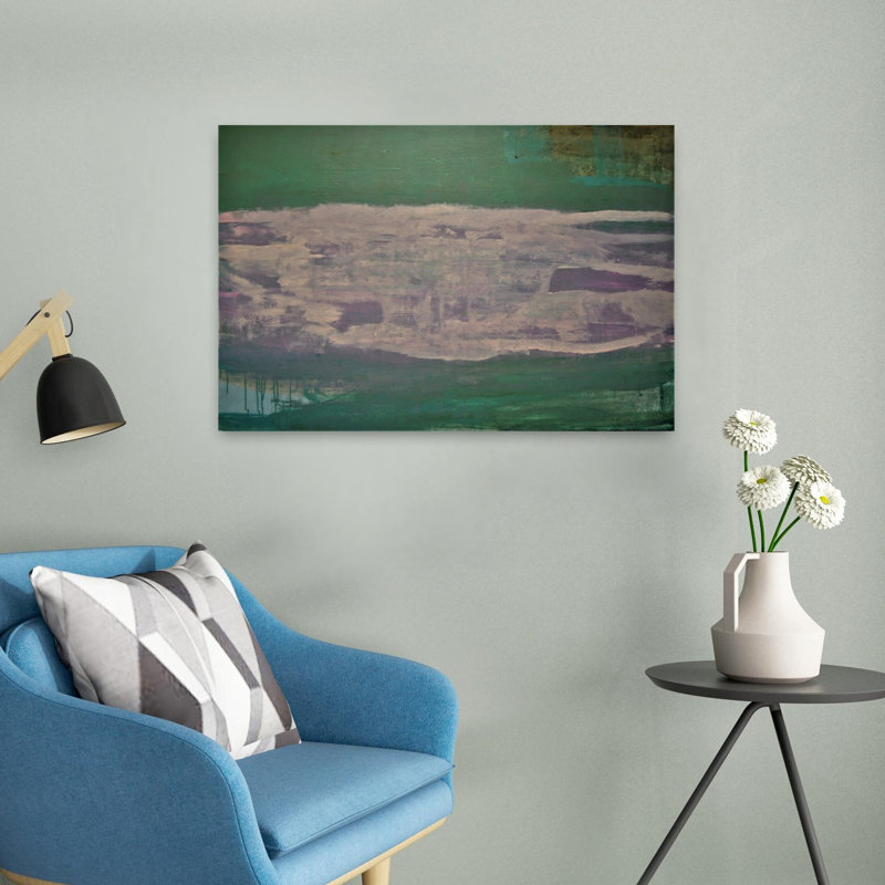 «Green and Pink Natur Contemporary Landscape Nature», art mural, H 24 po x l 16 po